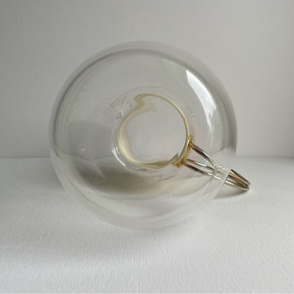 Vintage, MCM Minimalist Glass Carafe with Brass Handle - Picture 6 of 10